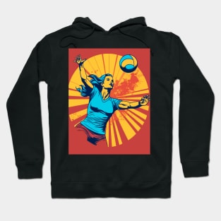 Retro Volleyball Player Hoodie